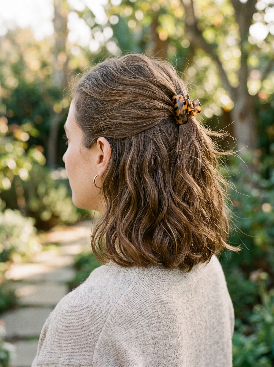 Mini Claw Clip Half-Up als Herbst Frisuren Inspiration 2026
